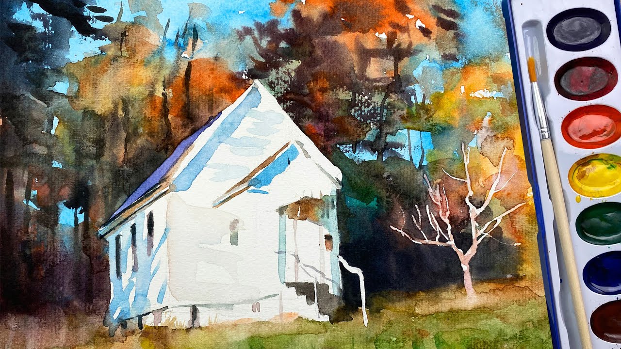 Watercolor using cheap paints and paper