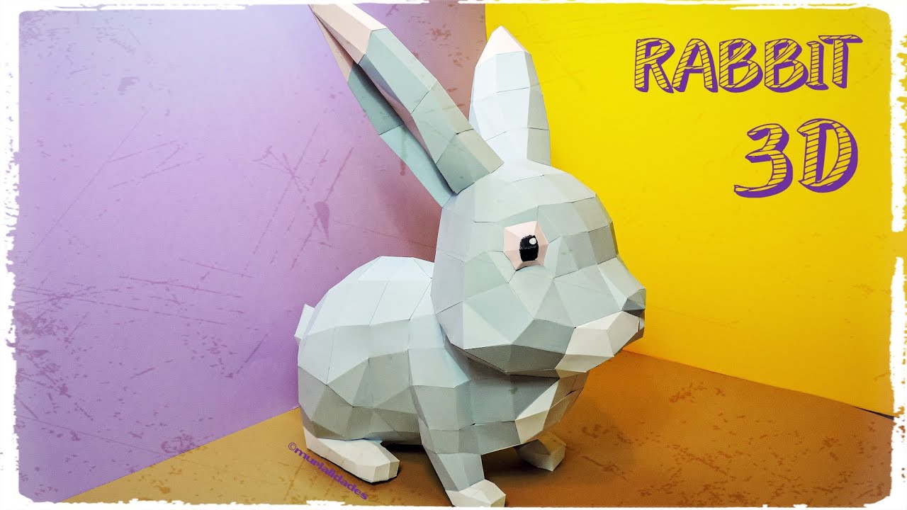 🐇 CONEJO en PAPERCRAFT 3D - FREE  RABBIT - DOWNLOAD TEMPLATES - EASTER / PASCUA