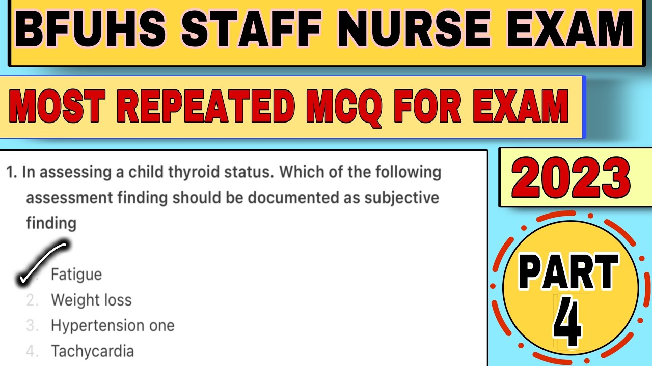 [PART-4] BFUHS STAFF NURSE EXAM PREPARATION | MOST REPEATED MCQ| PREVIOUS YEAR QUESTIONS