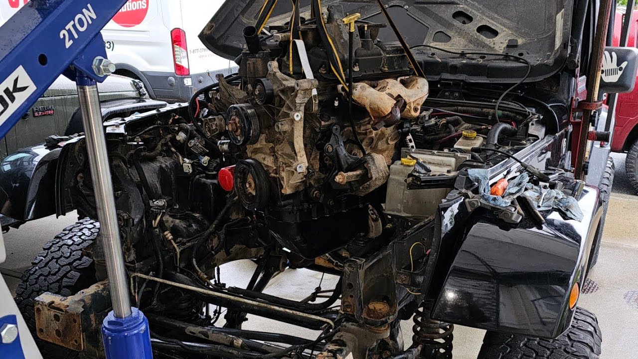 HOW TO REMOVE JEEP WRANGLER 3.8L JK ENGINE