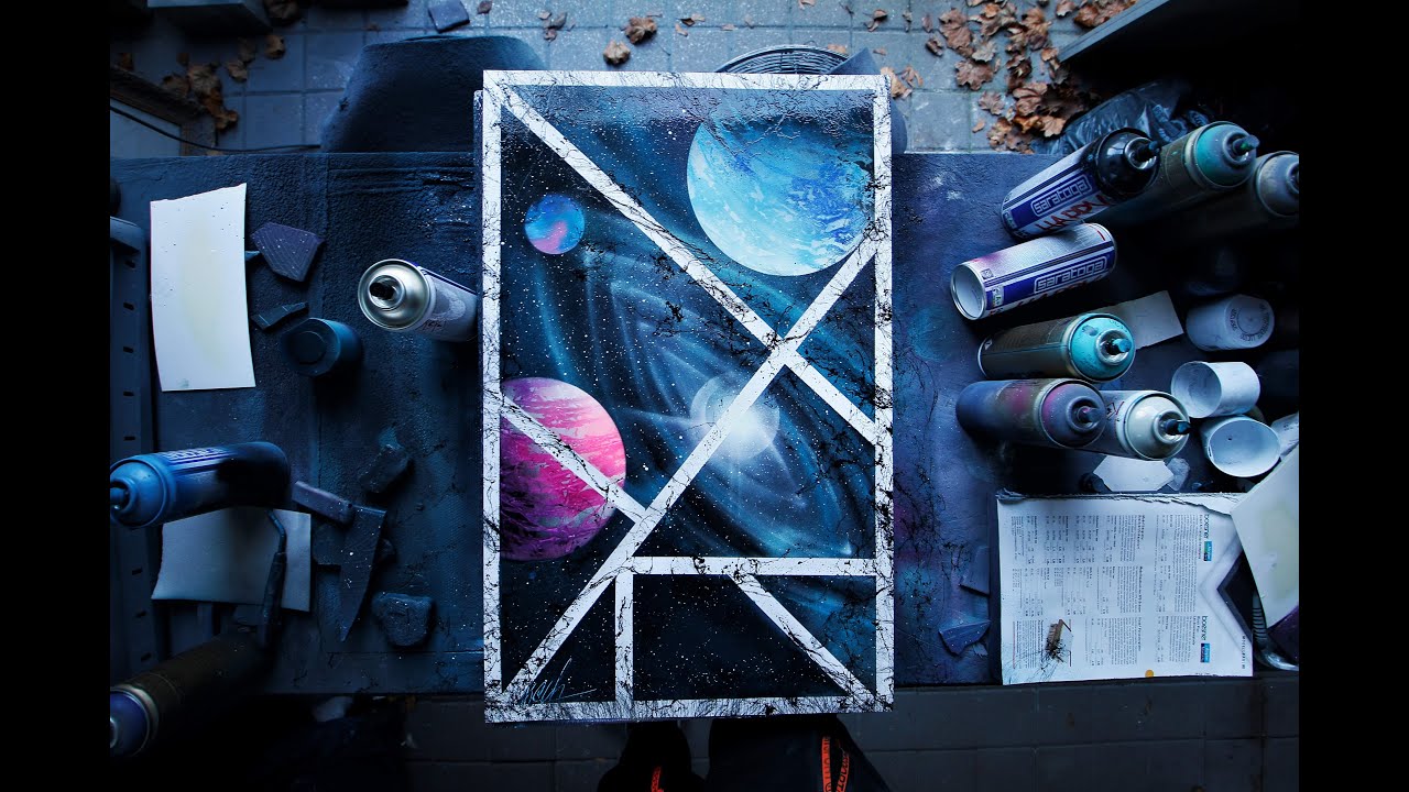 Geometric Galaxy - Spray Paint art by Skech