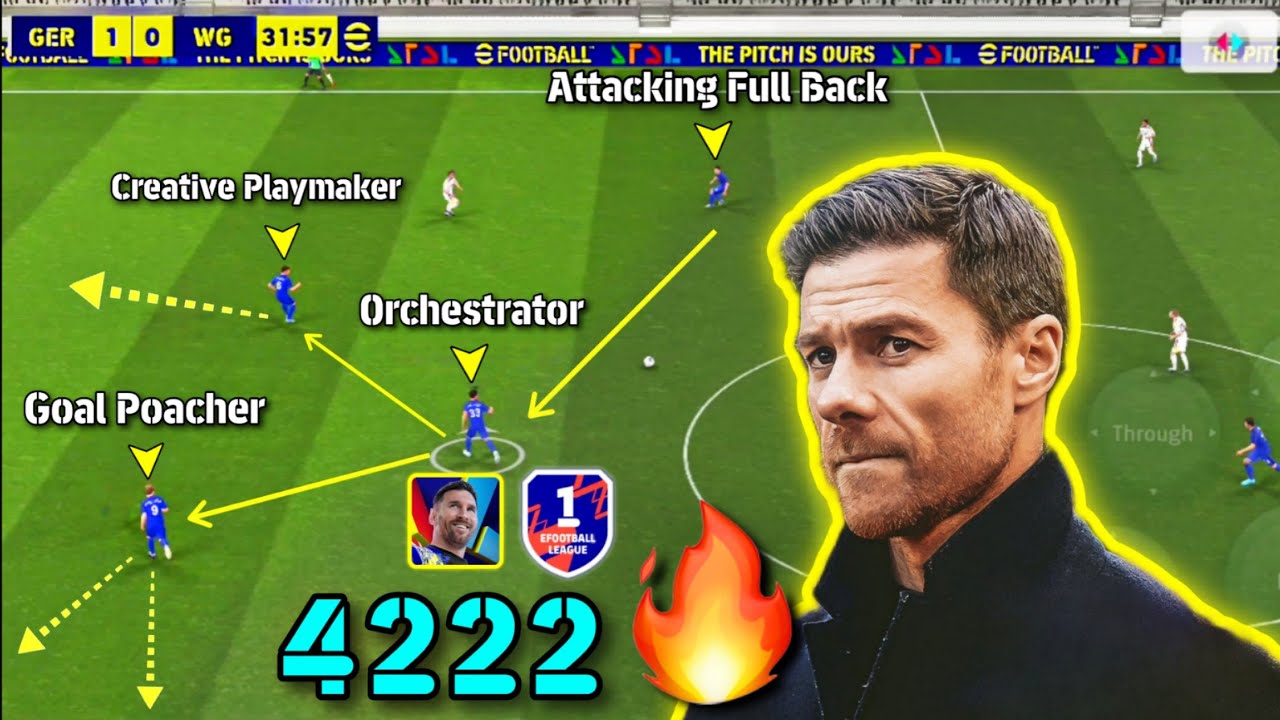 4222 Best Quick Counter Formation + Individual Instructions In eFootball 2025 Mobile !! 🔥
