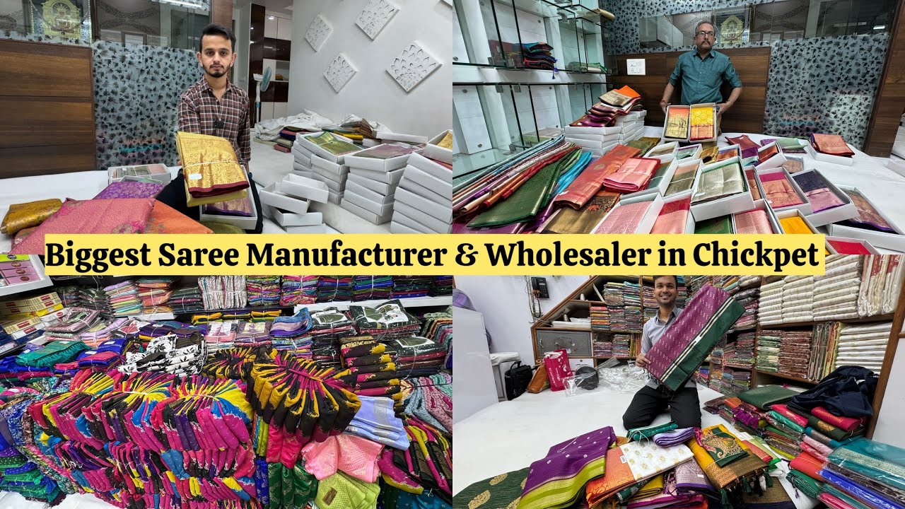 Saree Manufacturer & Wholesaler at Chickpet Bangalore | Biggest Wholesale Saree Shop | Courier Avl