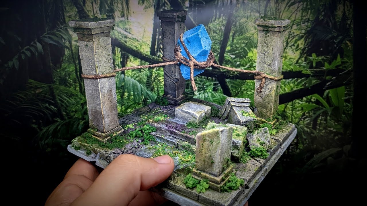 El templo de la PIEDRA FLOTANTE Diorama - Escenografía Rol y wargames
