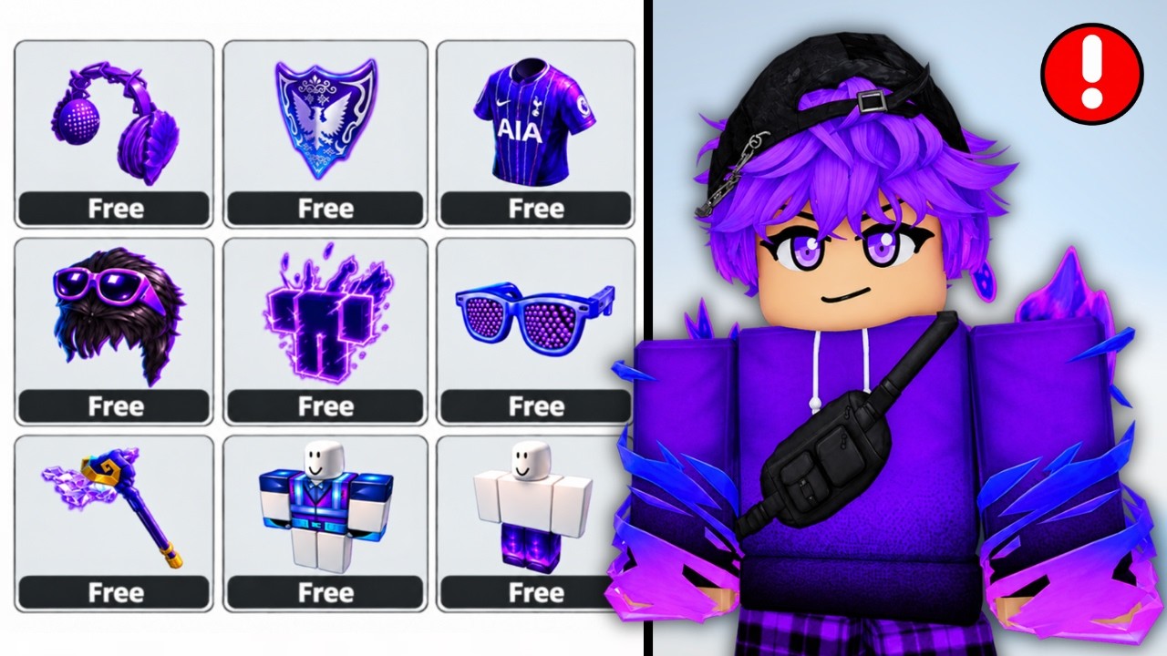 🥳30 BEST FREE PURPLE ITEMS & CODES ON ROBLOX!!!💜