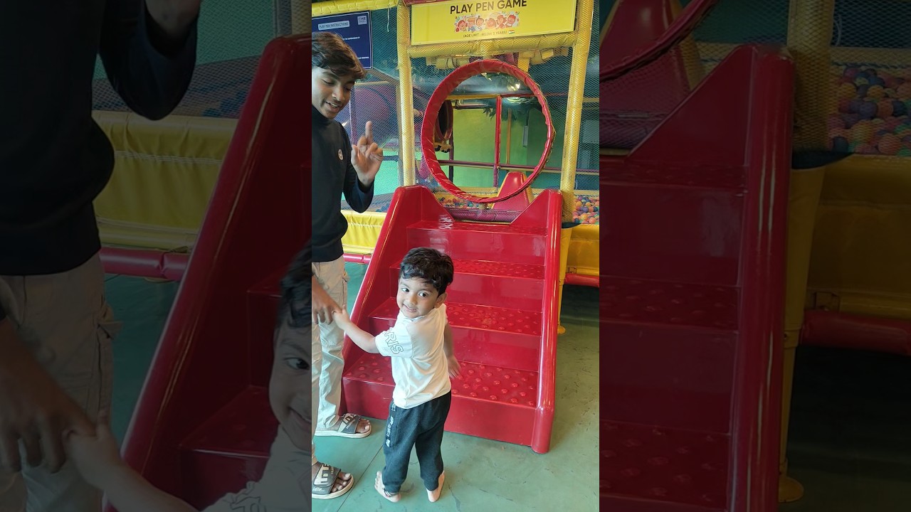 The trampoline park in CMR Central enjoyed by munna with lots of fun #cmr vizag#fun #kids