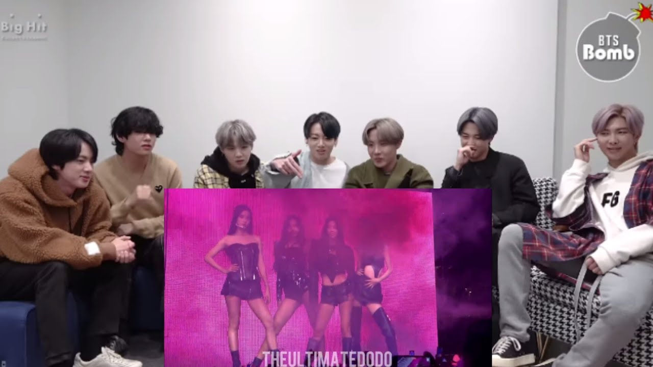 BTS Reaction to Blackpink Born pink concert 'Pink venom' performance fancam at 'Dogers stadium'
