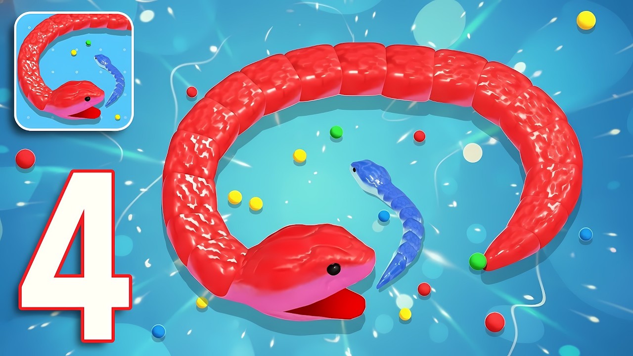 Snake Clash! - Gameplay Walkthrough Part 4 : The Craziest Snake Battle Begins! (Android, iOS)