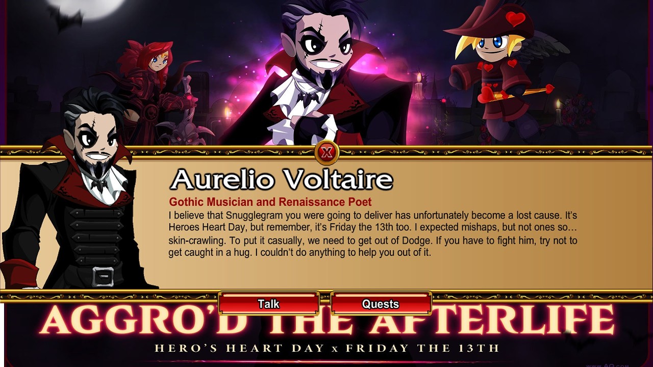 Новое событие AQW | Квест Аурелио Вольтера / Присоединяйтесь к Heartsday Grave (HHD 13-го числа 2...