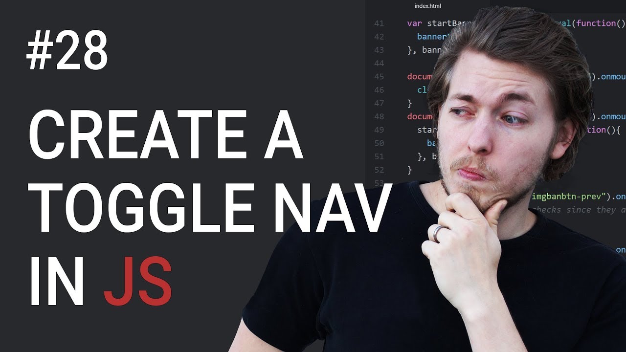 28: Open and close navigation in JavaScript - Learn JavaScript front-end programming