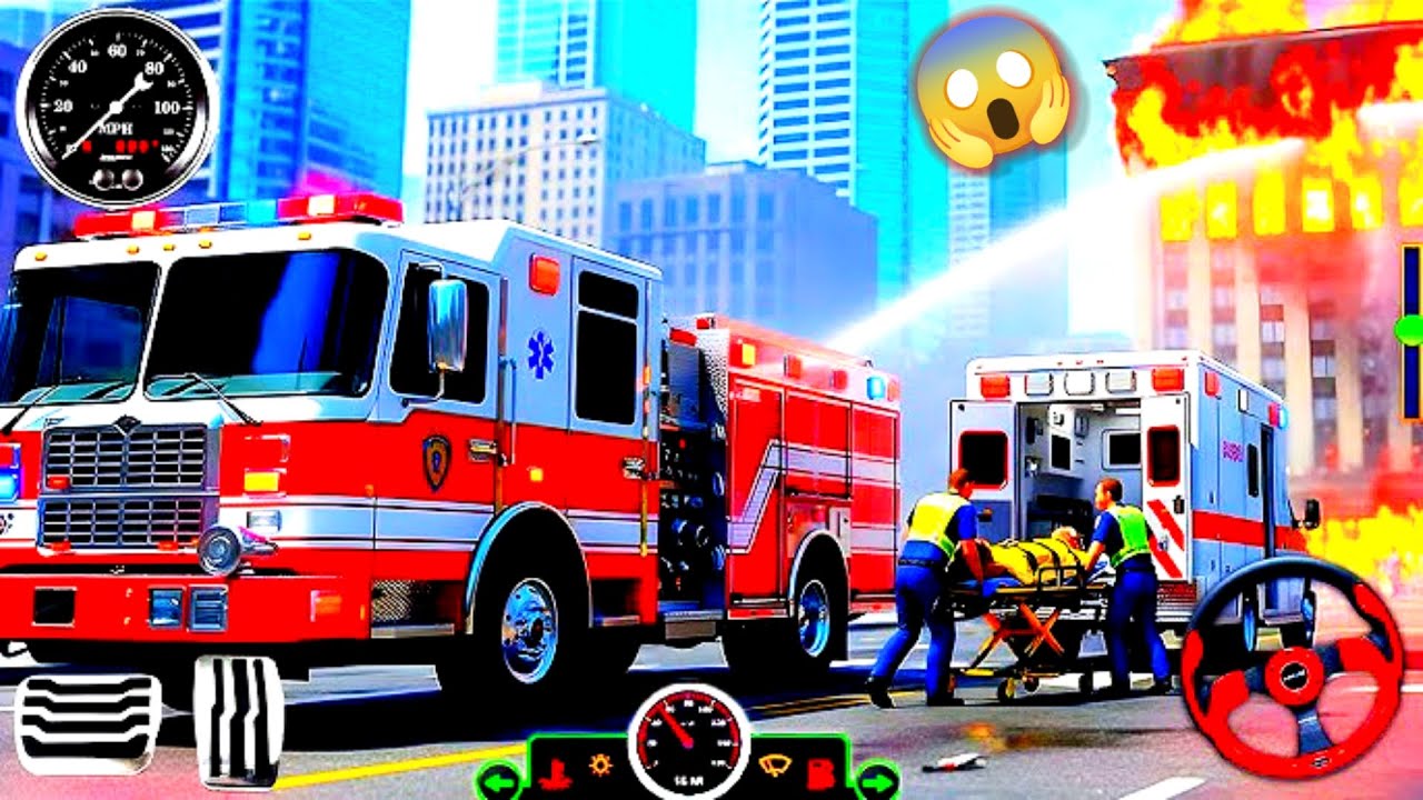Real Fire 🔥 Truck Rescue Team Is Coming - Fire Truck 🚒 Rescue Simulator 3D - Android Gameplay 