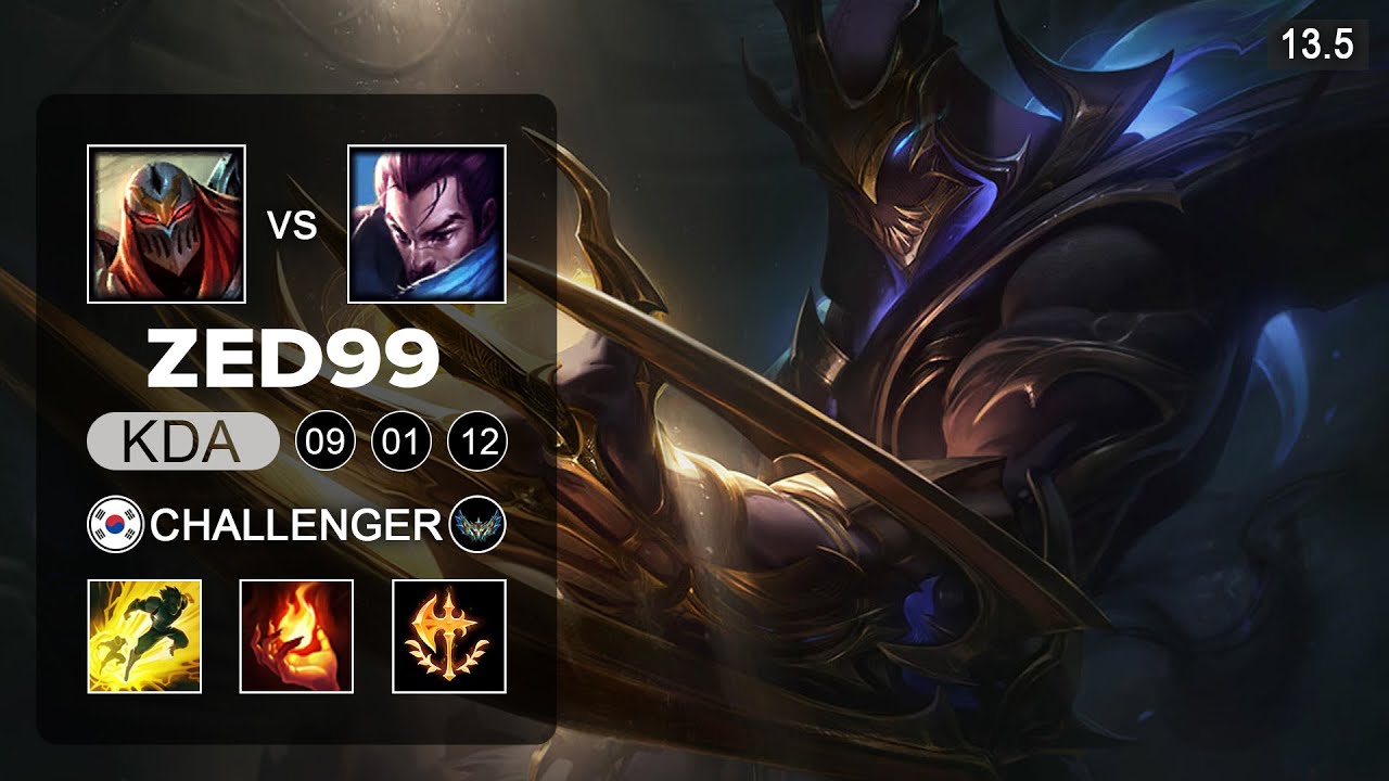 ZED99 Zed vs Yasuo Mid - KR Challenger - Patch 13.5 Season 13