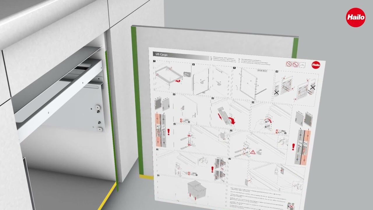 Product Installation: Hailo US Cargo for Frameless Cabinets