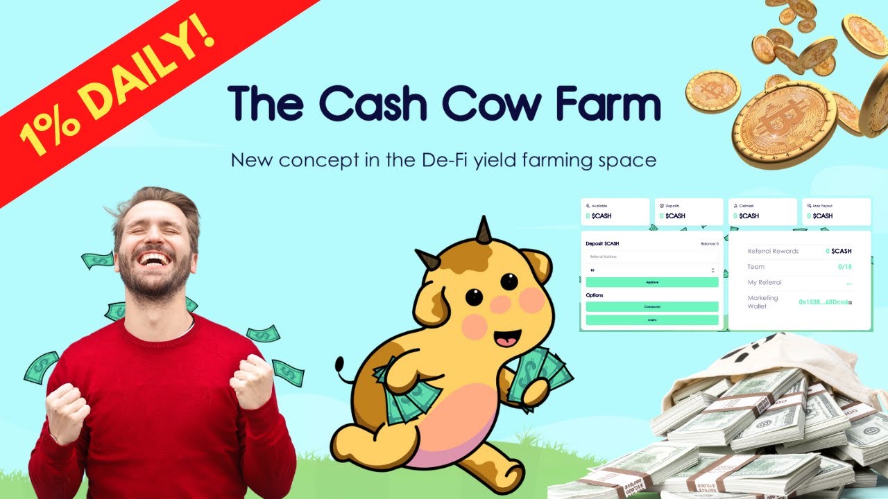 🔥 EARN 1% APR DAILY WITH CASH COW FARM - EARN PASSIVE INCOME - NEW DRIP CLONE! 💰