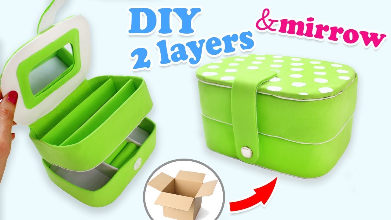 ADORABLE DIY CARDBOX ORGANIZER TUTORIAL | 2 Layers Jewelery Keeper & DIY Gift Idea