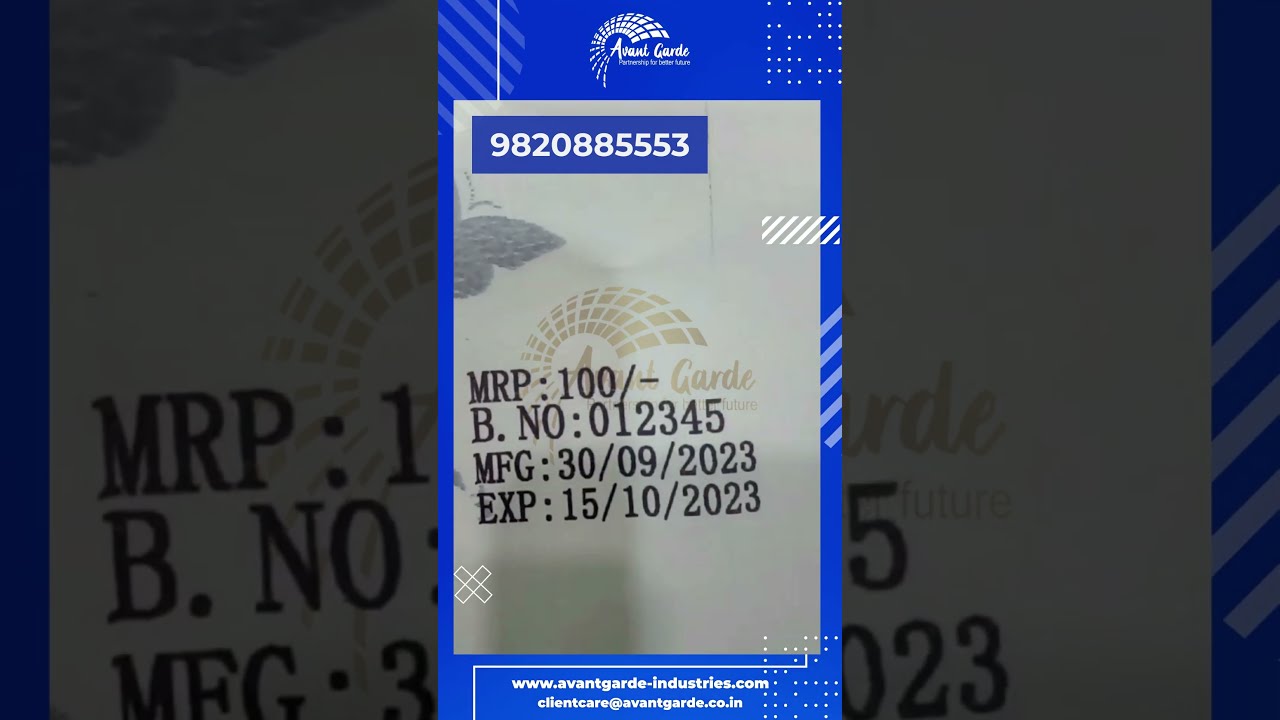 12.7mm Handheld Thermal Inkjet Printer with Ultra Premium Solvent Ink | Batch Coding on Paper