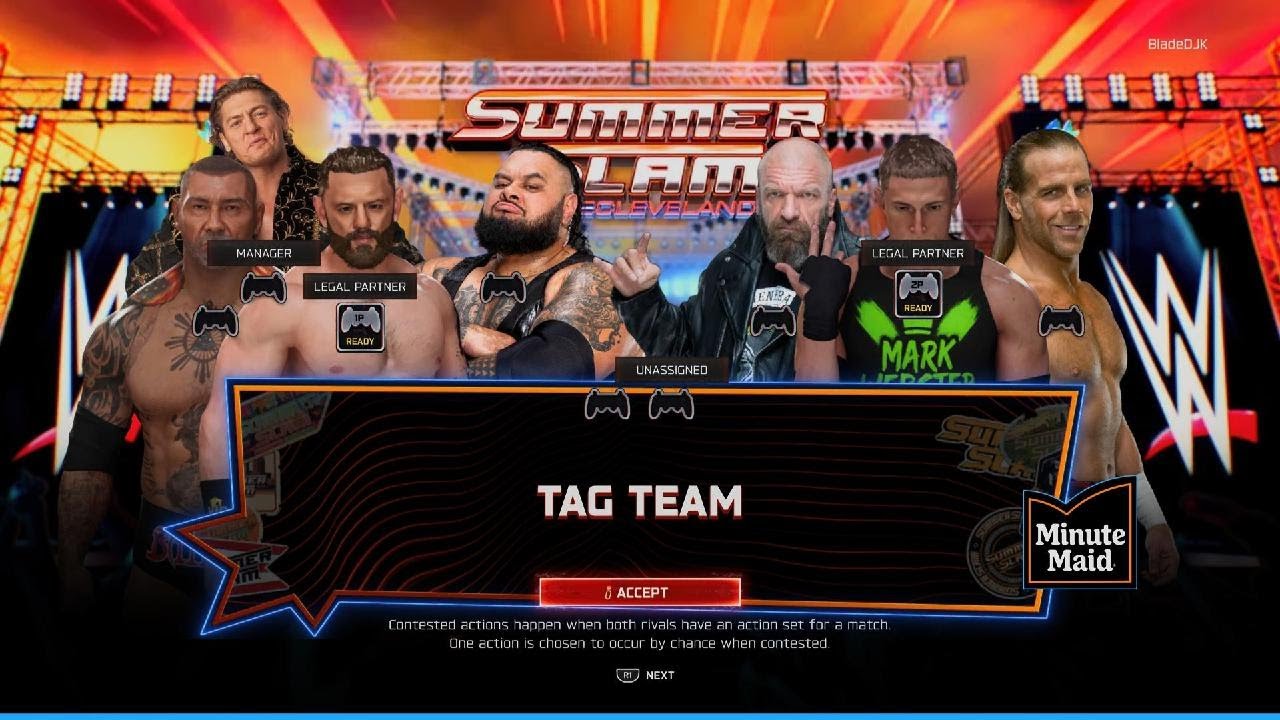 WWE 2K25 Mark Webster & DX Vs Batista, Bronson Reed & VIP - Summerslam Night 1