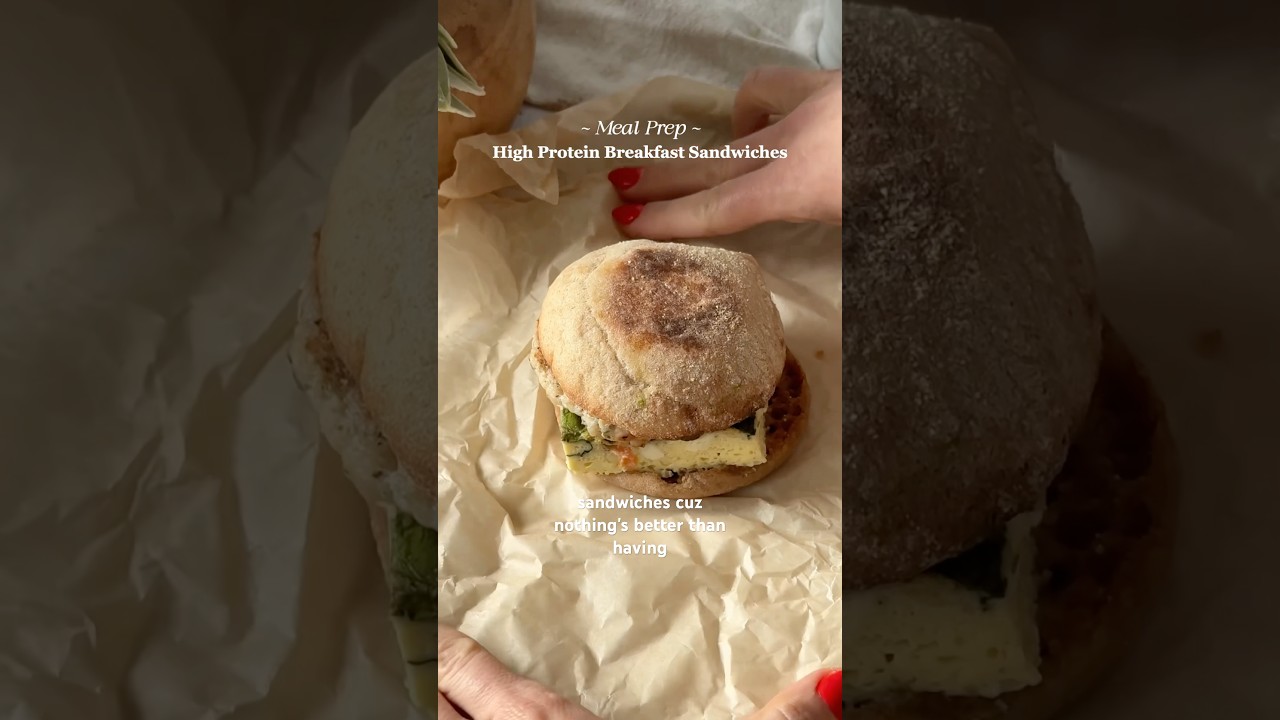 High protein breakfast sandwiches for meal prep! Freezer friendly.😊 #healthyrecipes #cookingathome