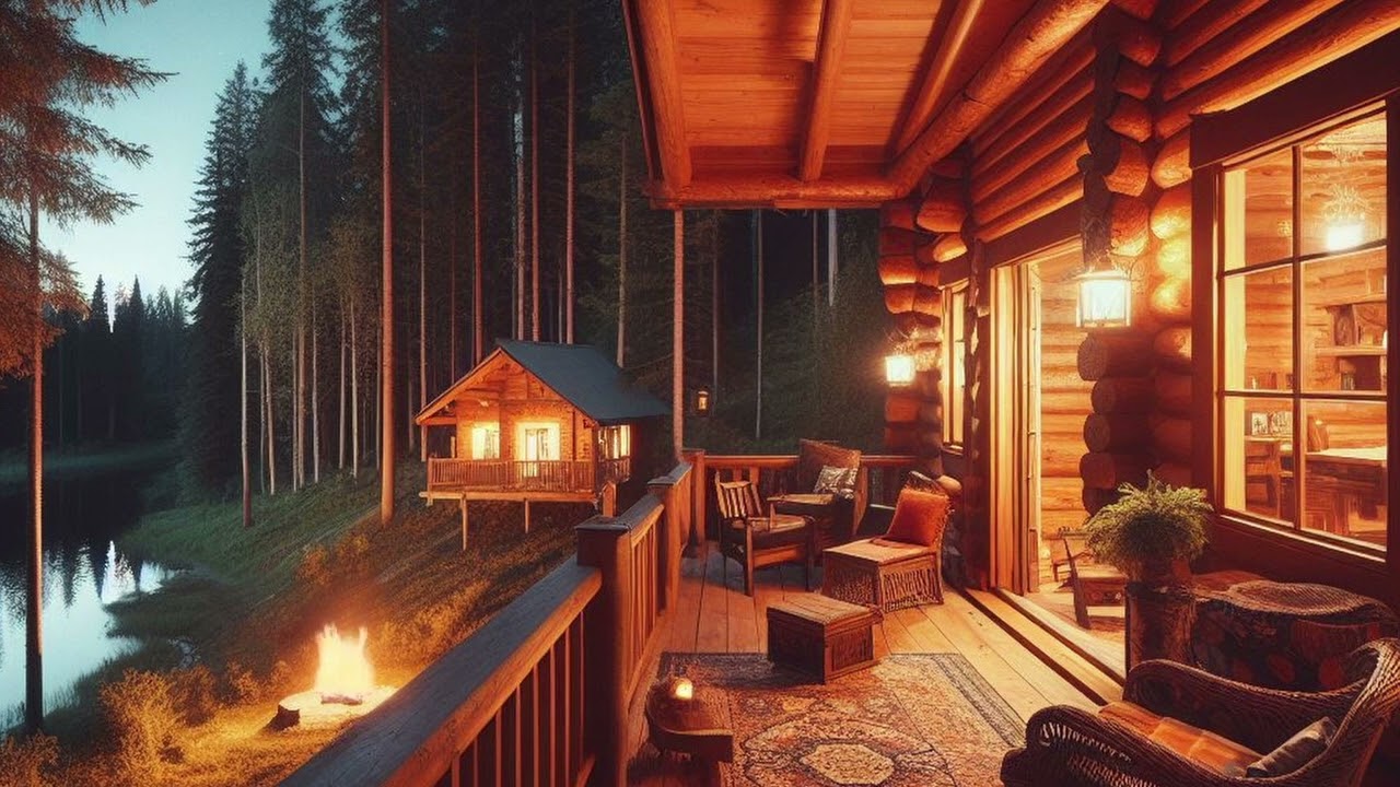 Background Vibes: Woodsy Cabin at Dusk | Calming Wind Ambiance