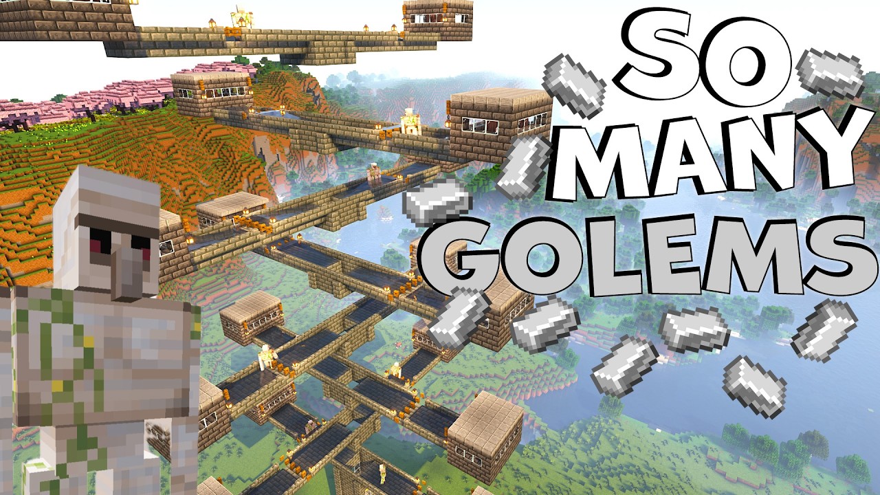 Giant Modular Minecraft Iron Farm - NO MOBS - World Download FREE!