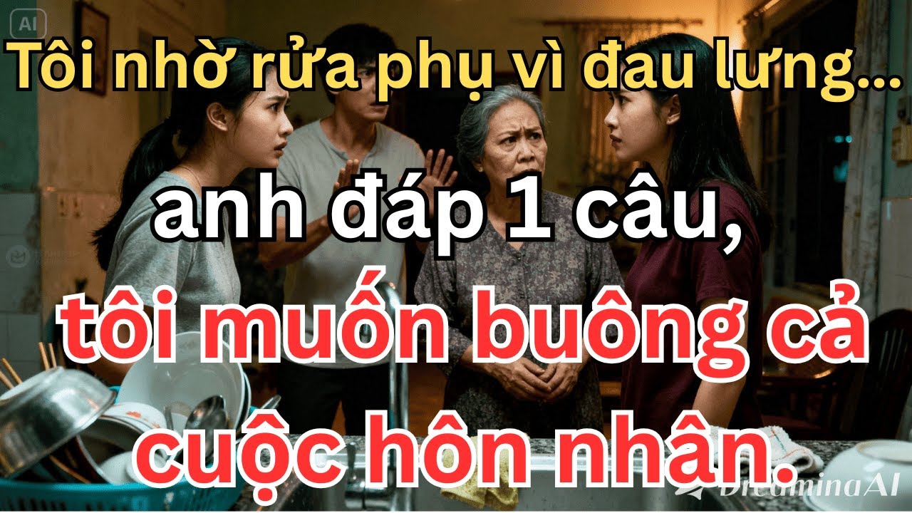 Tôi nhờ chồng rửa phụ vì đau lưng… anh đáp 1 câu, tôi muốn buông cả cuộc hôn nhân.