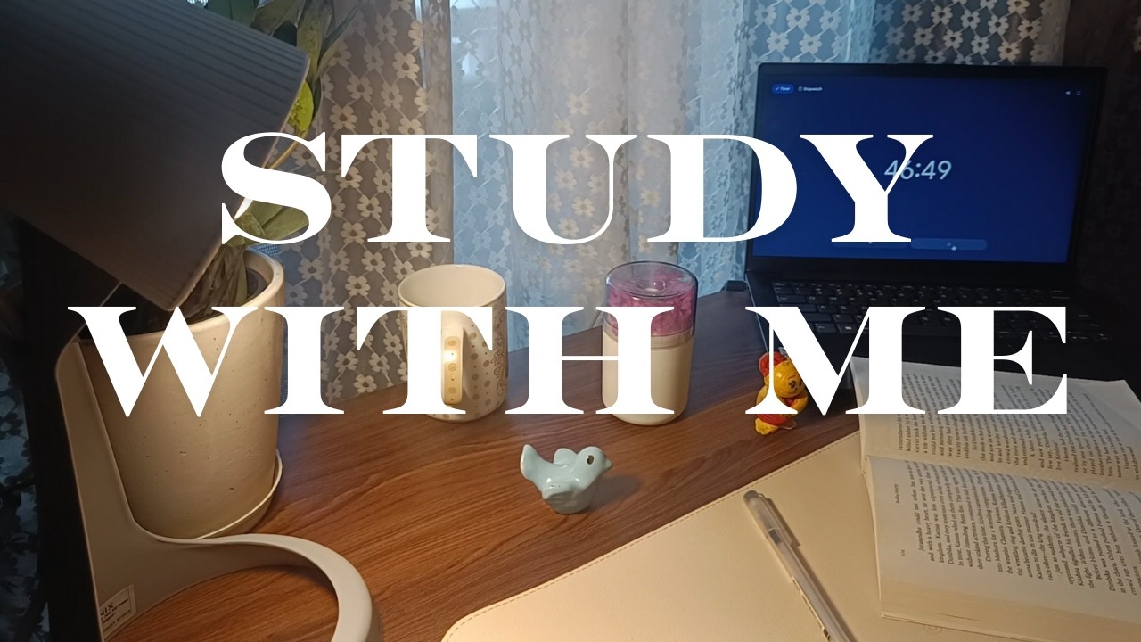 Study With Me ❄️ | 1 Hour Winter Morning Focus | Piano, Rain & Soft Ambience