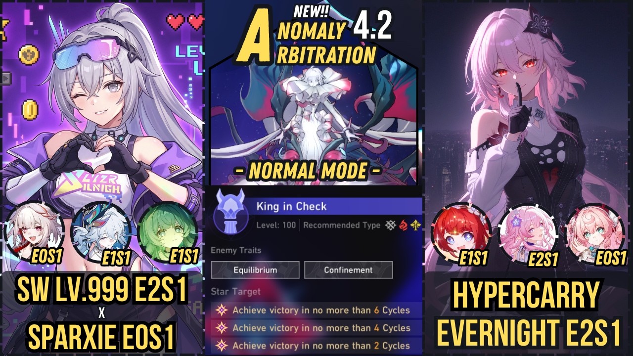 V2 | Tryb normalny | Sw Lv.999 E2S1xSparxie E0S1 x Hypecarry Evernight E2S1 | Arbitraż anomalii 4.2