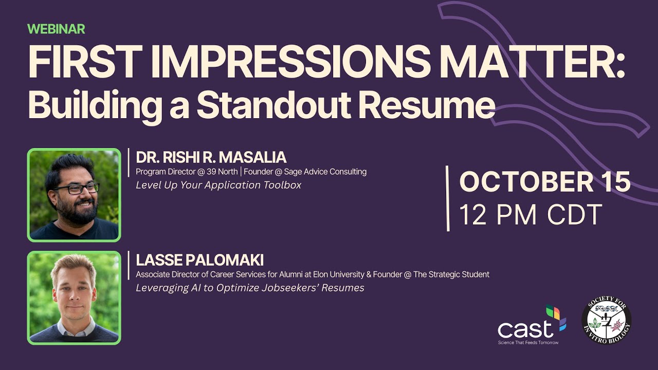 First Impressions Matter: Building a Standout Resume | CAST + SIVB Career Development Webinar