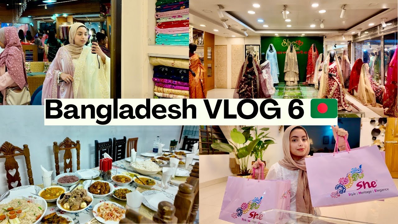 Bought gorgeous শাড়ি from SHE Bridal Sylhet 🥻| শাশুড়ির গ্রামের বাড়ি Dawat & Unimart ঘুরাঘুরি VLOG ♡