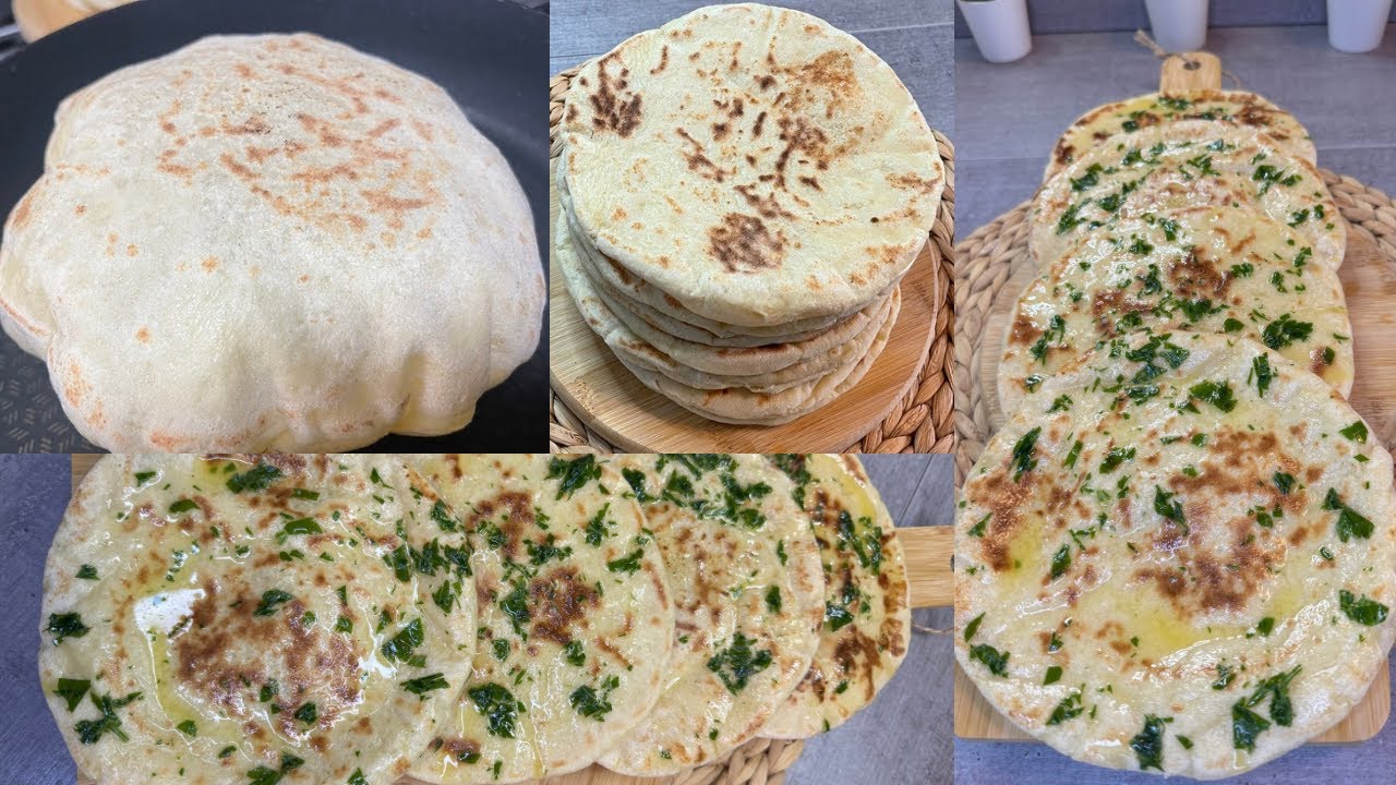 RECETTE DE PAIN 🥖PITA  🫓 A LA POÊLE FACILE ET RAPIDE 👌😋👍