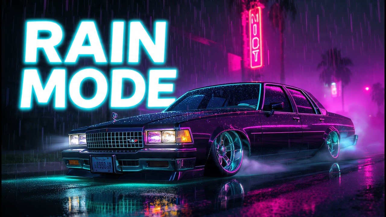 RAINY NEON NIGHT DRIVE (90s West Coast G-Funk Mix)  Lowrider Cruise Vibes
