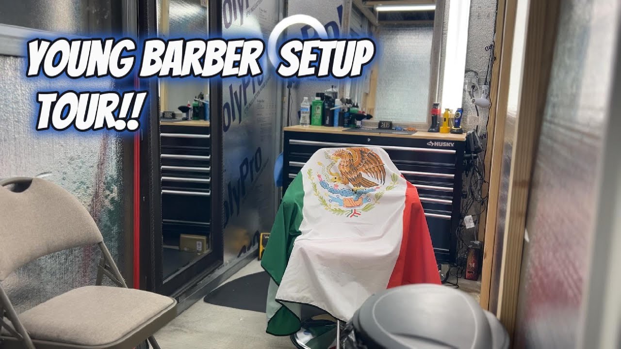 16 YEAR OLD BEGINNER BARBER SETUP TOUR!!  💈💈*First video*