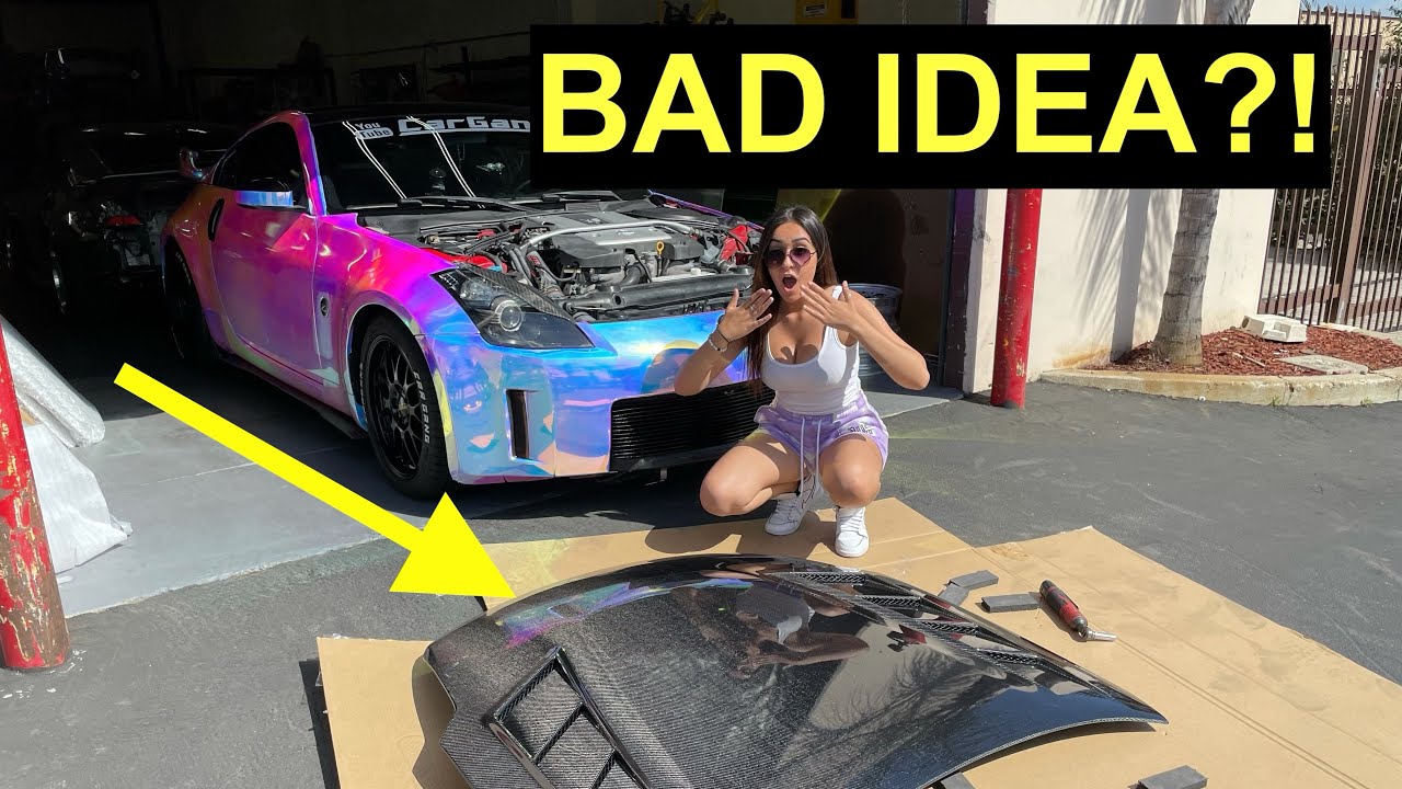 NEW $2000 CARBON FIBER HOOD FOR MY 350Z!