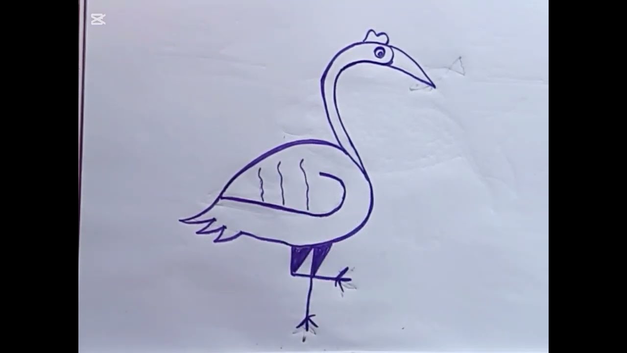 How to Draw a Heron Bird Using Letter S | Easy Step by Step Drawing