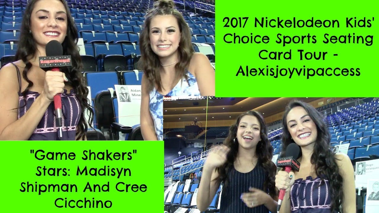 2017 Nickelodeon Kids Choice Sports Seating Card Tour Cree Cicchino & Madisyn Shipman