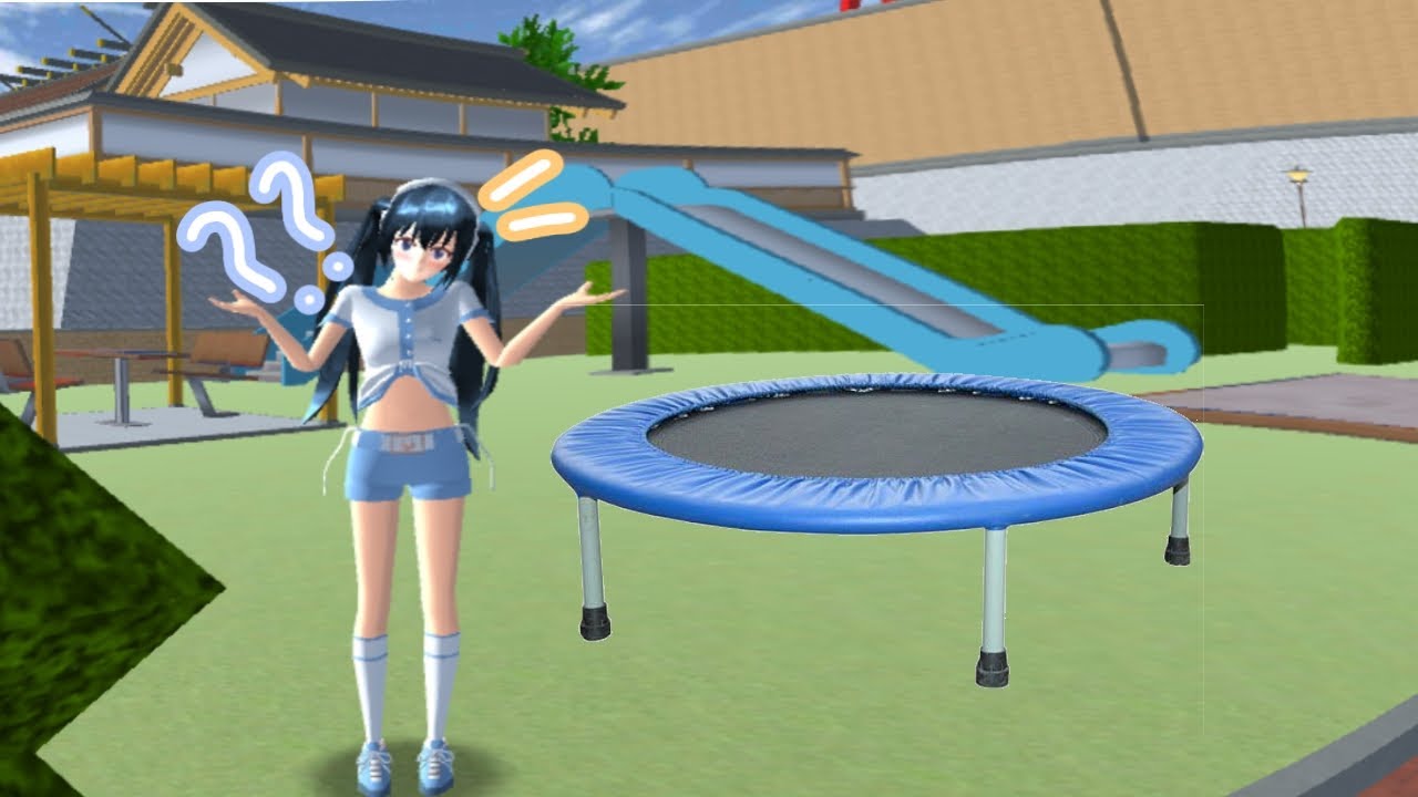 How to make a trampoline in Sakura school simulator كيفية صنع ترامبولين في 