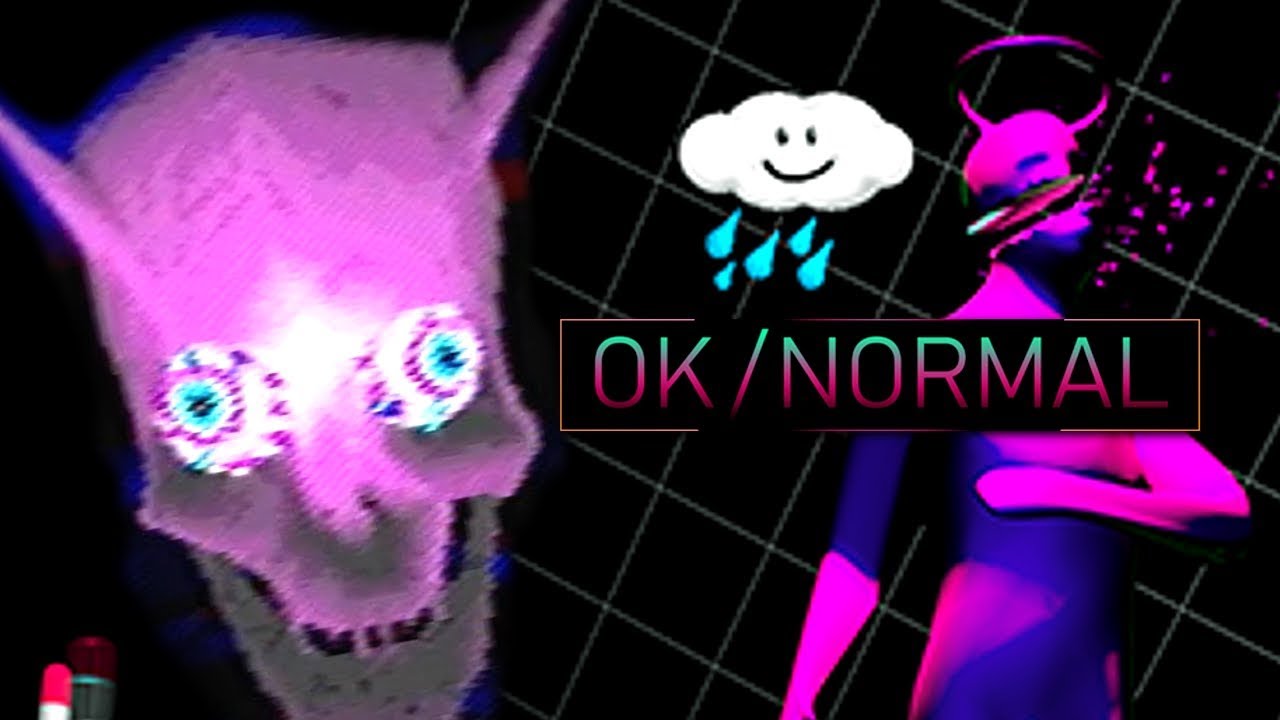 OK/NORMAL - THE ODDEST HORROR GAME I'VE PLAYED (Vaporwave Horror) Manly Let's Play