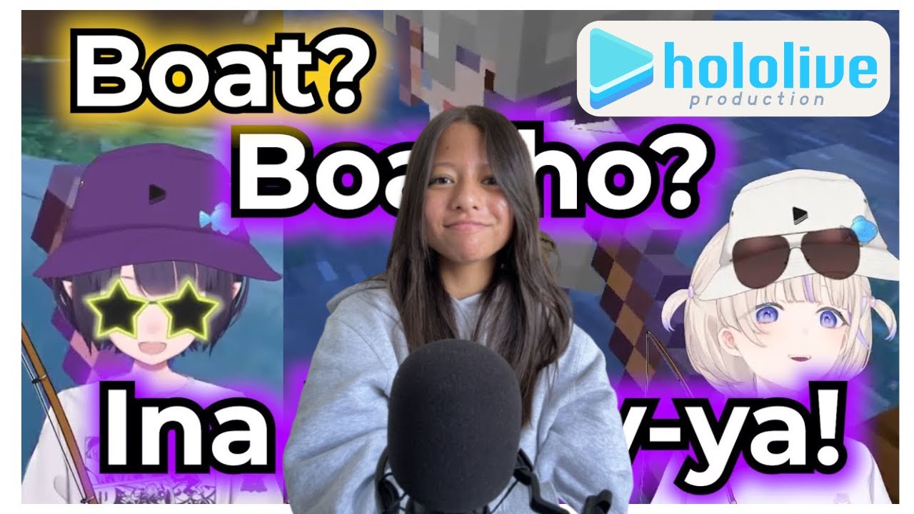 Hajime And Ina MINECRAFT Fishing Date And Suisei Roasted REACTION
