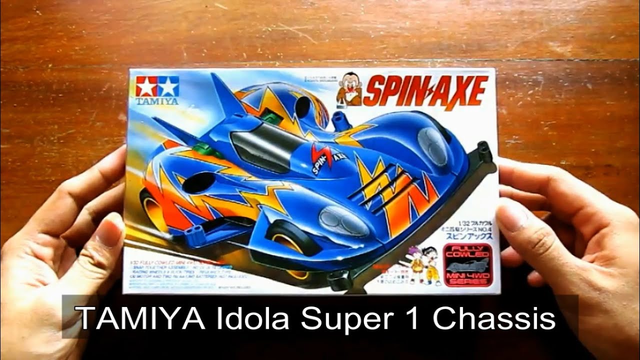 Merakit TAMIYA Mini 4WD SPIN AXE - Super 1 Chassis - Lets and Go - Unboxing TAMIYA
