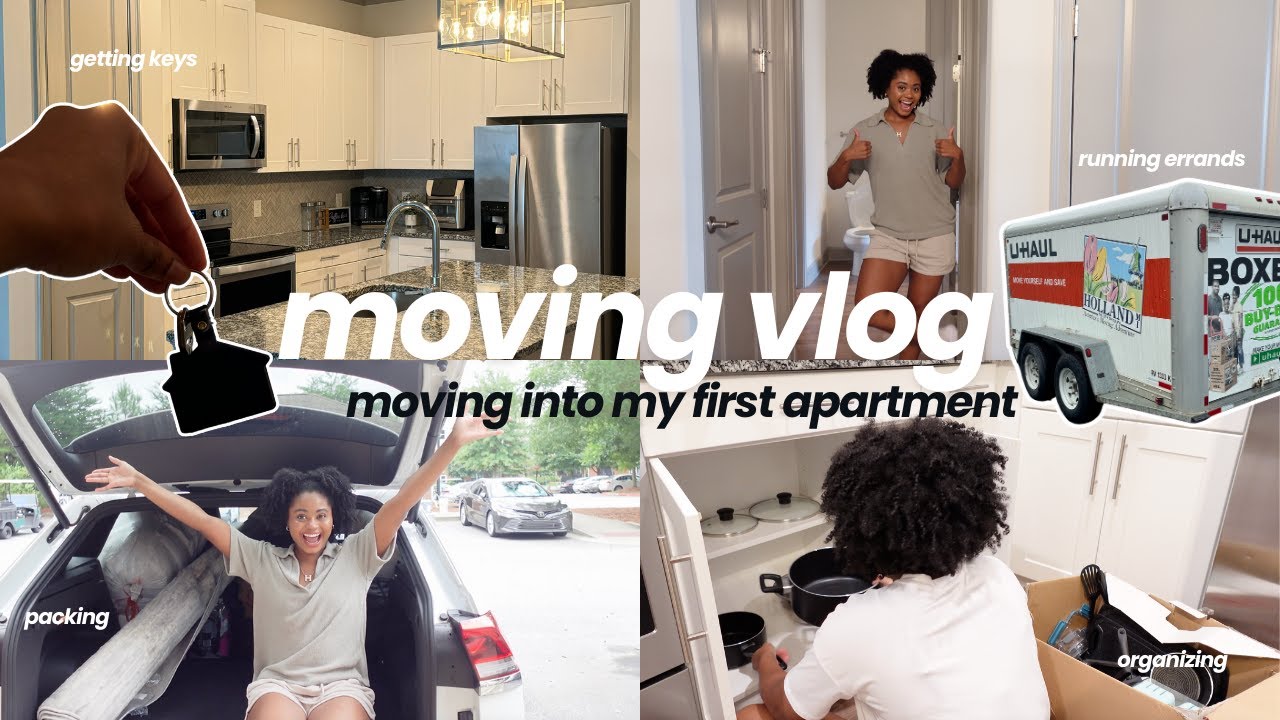 MOVING VLOG: Moving into my first apartment! | pack & prep, cleaning,  organizing, running errands