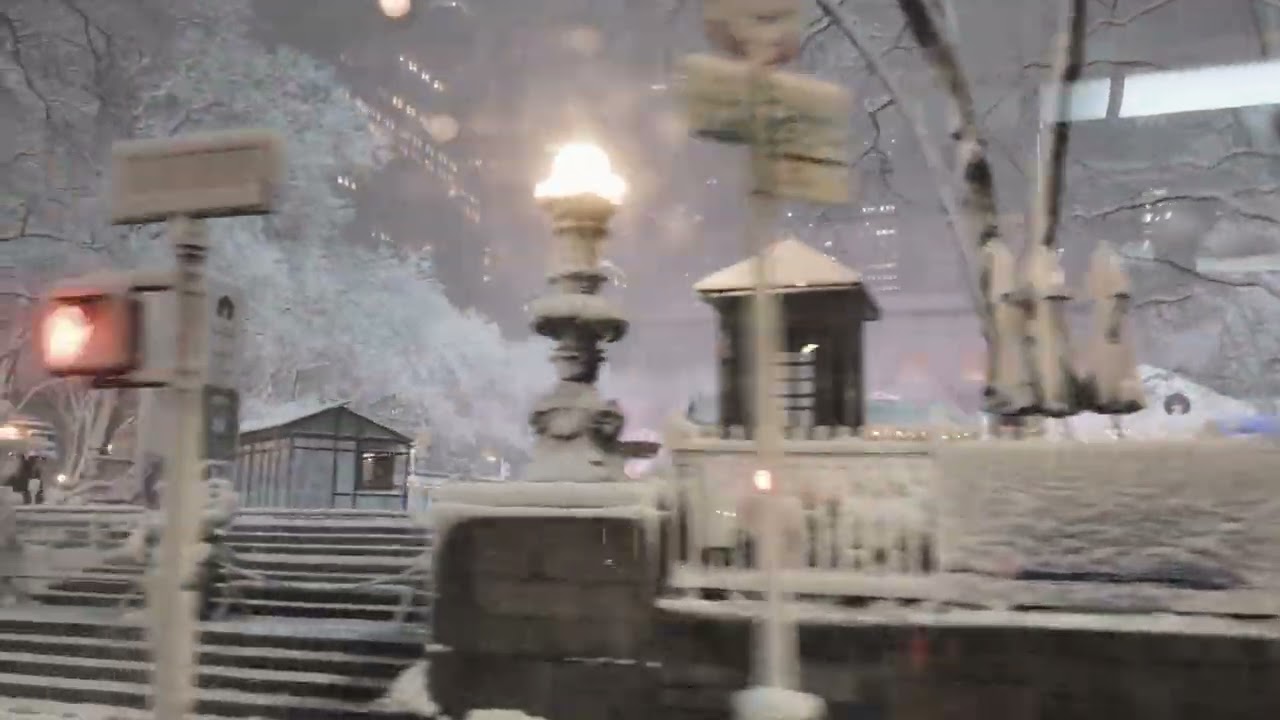 NYC Bus: New Flyer XD40 M7 bus ride on 7th Avenue Flatiron District - Midtown February 2026 Blizzard