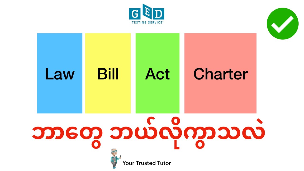 Law Vs Act Vs Bill Vs Charter | How do they differ? GED Social Studies [~Basic Principles~]