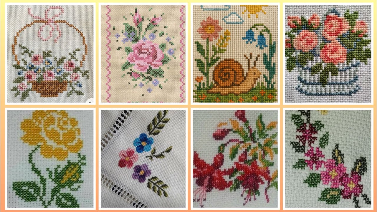 Gorgeous cross stitch patterns /countable embroidery #charsutikarhai/latest dosuti design ideas2024