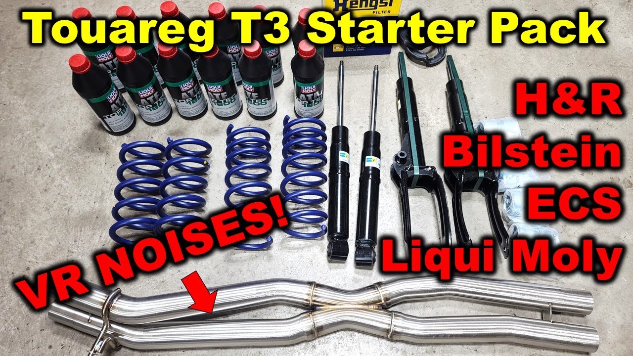 2012 VW Touareg (T3) 3.6L VR6 H&R sport springs and ECS resonator delete X-pipe