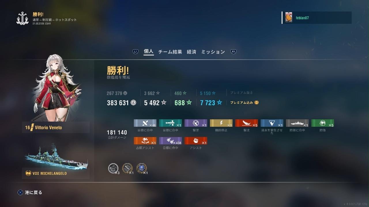 ミケランジェロは全てを解決する。WoWs: Legends_20260221