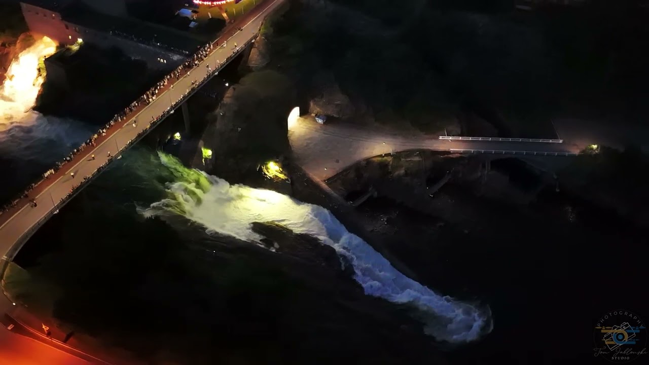 Trollhättefallen i Trollhättan, Sweden, juli 2024