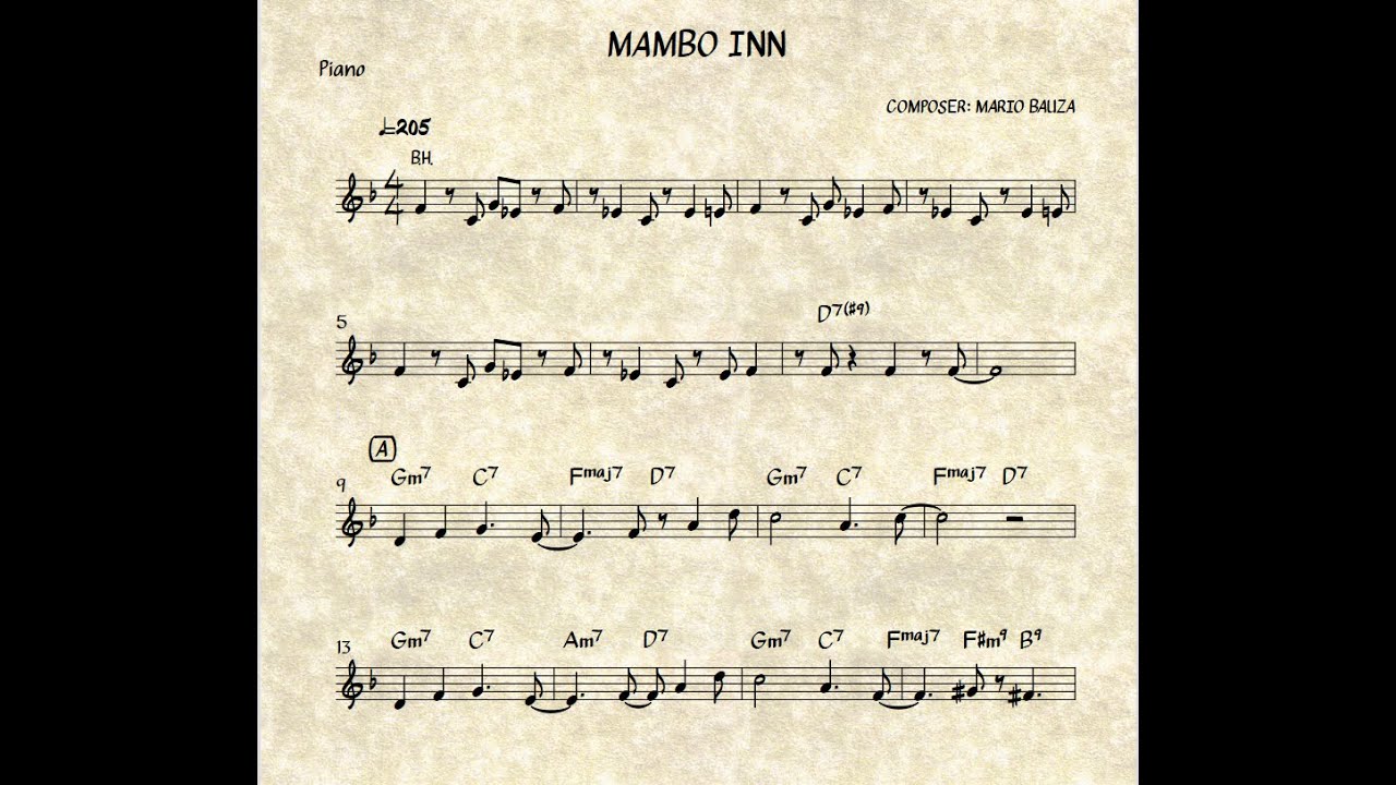 Mambo Inn Latin Jazz Play Along No Piano