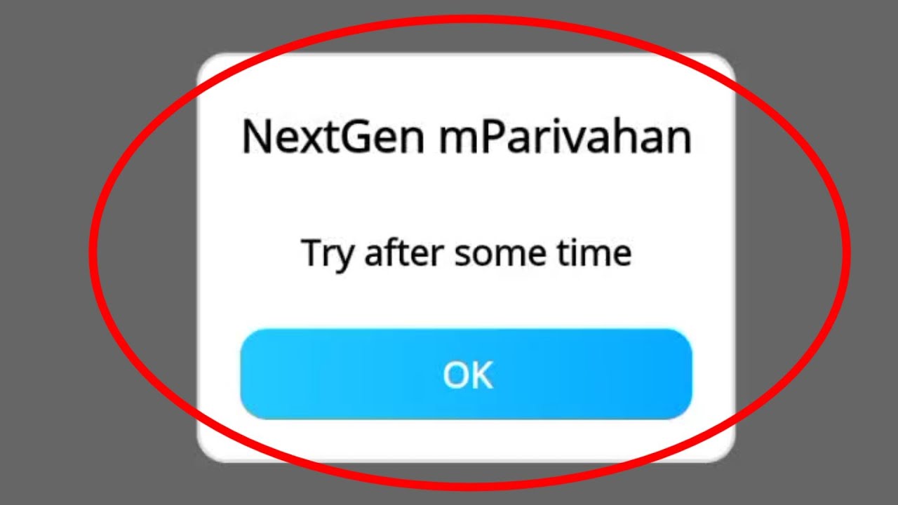 mParivahan Fix Try after some time Problem Solve