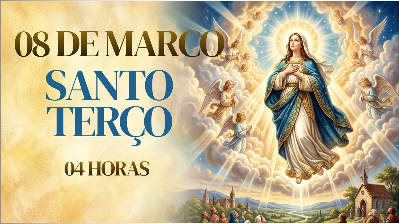 SANTO TERÇO | Domingo, [3/8/2026] – Mistérios Gloriosos | RESPIRE A PAZ DO RESSUSCITADO - 04 HORAS