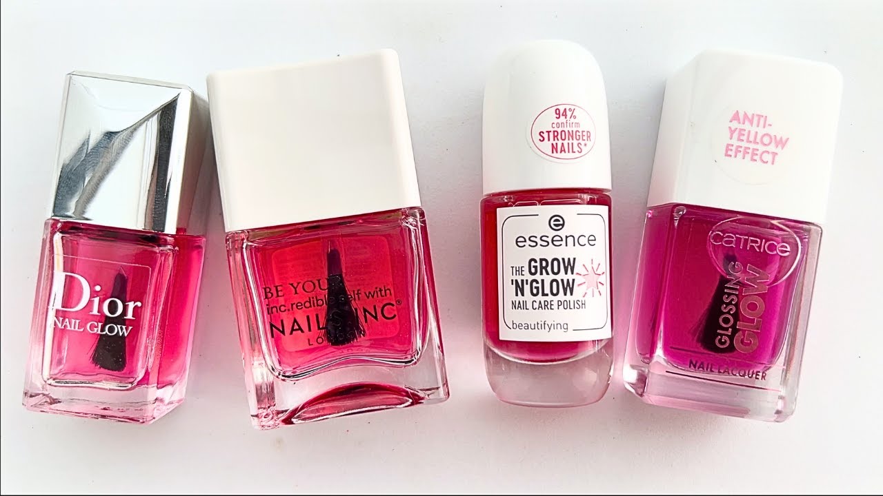 Comparing Pink Glow brightening polishes.